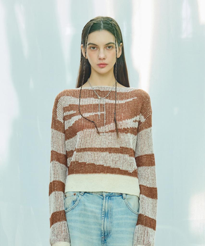 LARTIGENT L9 Zebra Color Knit(Brown)