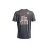 Under Armour Футболка с круглым вырезом и принтом сзади, спортивная на открытом воздухе, с коротким рукавом, мужская, серая 1377559-012