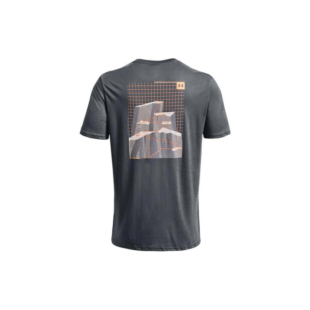 Under Armour Футболка с круглым вырезом и принтом сзади, спортивная на открытом воздухе, с коротким рукавом, мужская, серая 1377559-012