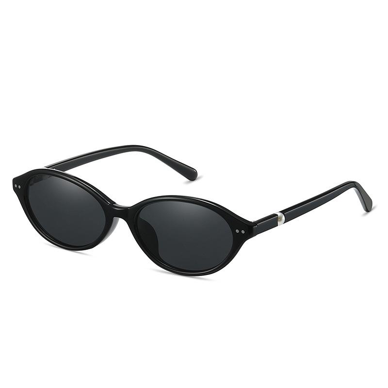 TR polarized small oval frame sunglasses, pearl style sunglasses, acetate cat-eye sunglasses