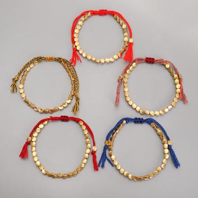 Удачи Исцеление Браслет Удачи Будда Тибетские Медные Бусины Браслет Счастья Веревка Ювелирные Изделия Подарок