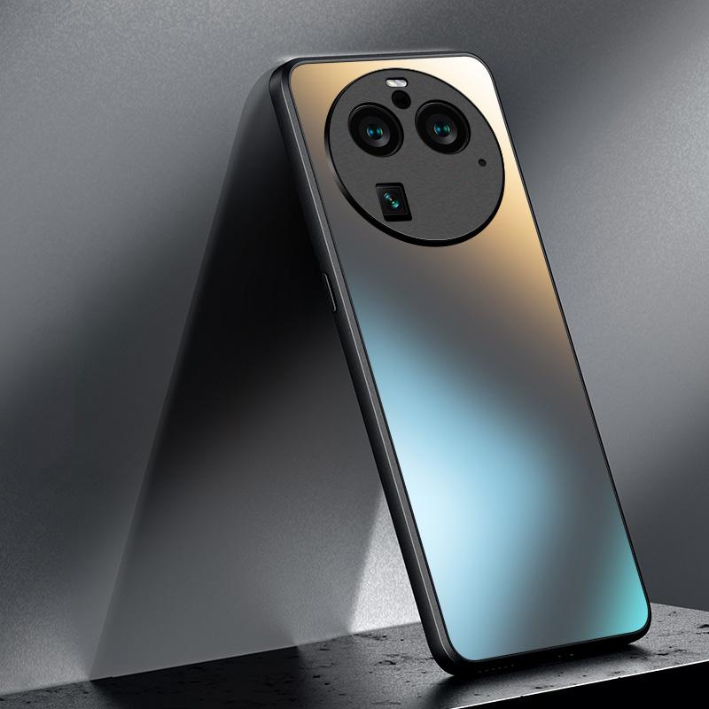 Luxury AG Silicone Matte Glass Case For Oppo Find X5 X6 Reno 5 6 8 Lite 9 Realme 11 Pro Plus Frosted Camera Lens Protective Case