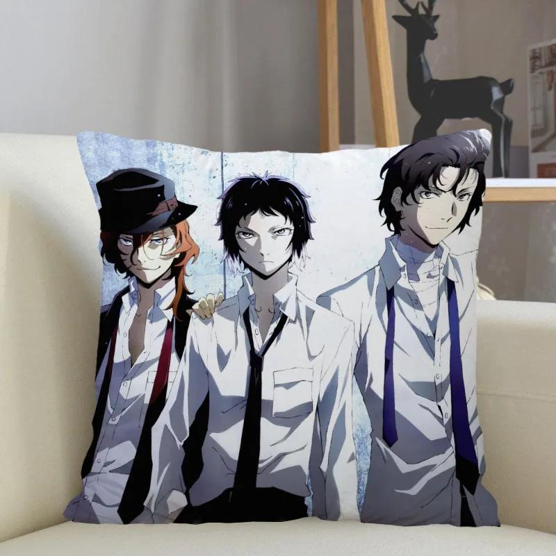 Musife Персонализированная наволочка Bungo Stray Dogs для дома, 45x45 см, на молнии, квадратная, наволочка для декоративной подушки, дропшиппинг 1215