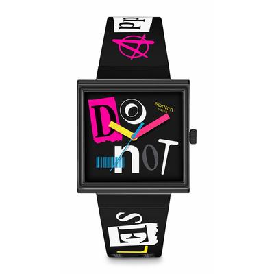 Часы Swatch Pierced Edge черные, SO34B100,