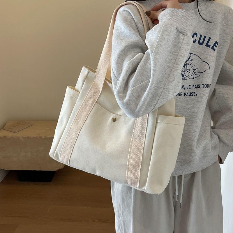 Холщовая сумка женская 2025 новая сумка-тоут холщовая сумка сумка-тоут дизайнерская двойной карман стакан для воды зонт сумка через плечо