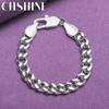 CHSHINE 925 Sterling Silver 10mm Side Chain Bracelet Fashion Charm Wedding Party High Quality For Women Jewelry