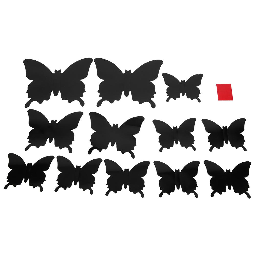 24Pcs/Set Stereoscopic Black Butterflies Wall Sticker Living Room Ornament Wall Decal