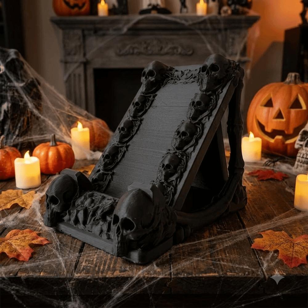 Creative Gothic Phone Stand Multi-Purpose Desktop Ornament Edgy Skull Phone Holder Gift Giving