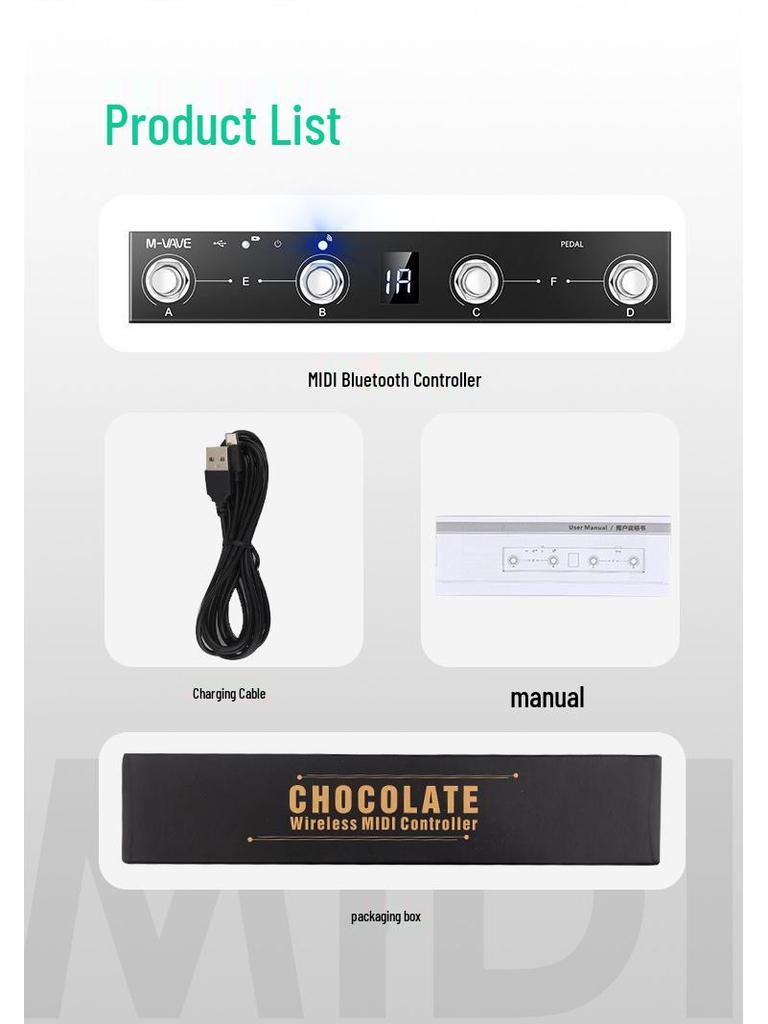 M-VAVE Chocolate MIDI Bluetooth Music Controller & Page Turner