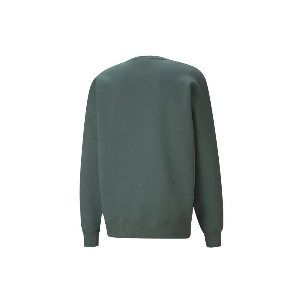 Puma FW22 Solid Color Logo Embroidered Pullover Crew Neck Long Sleeve Sweatshirt Men Tops Teal 534365-68
