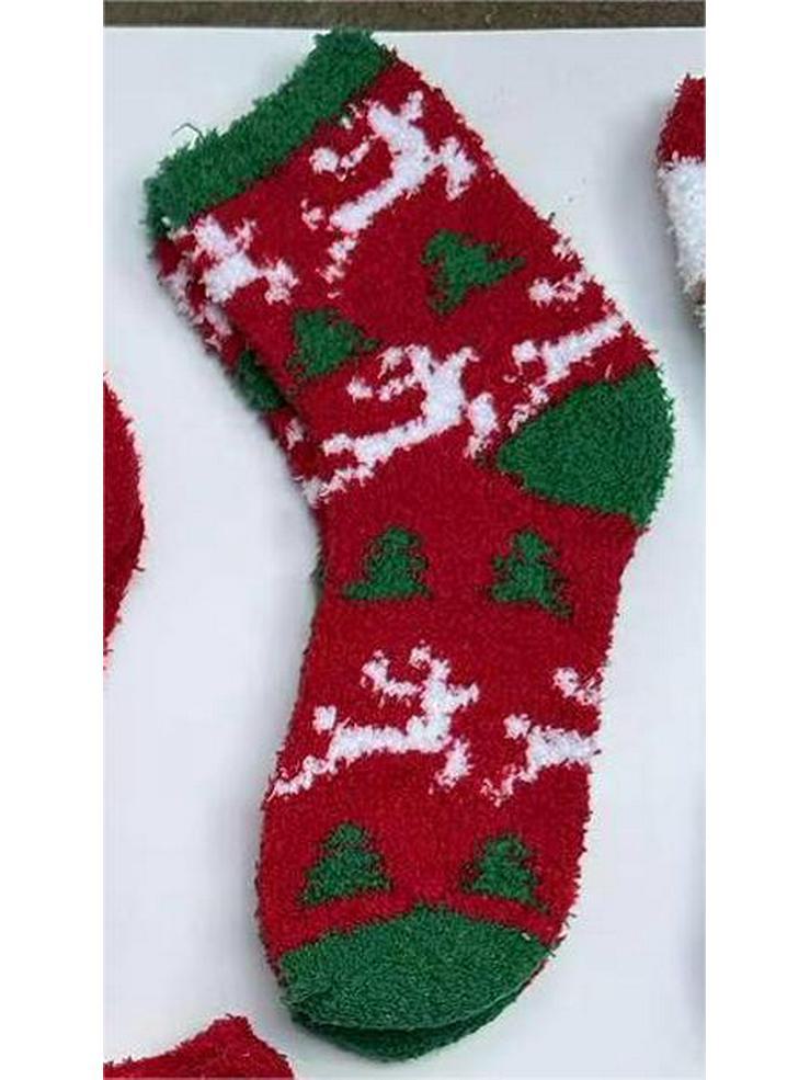 Женские носки кораллового бархата — уютный рождественский стиль, толстые и теплые для осени/зимы, идеально подходят для дома и сна.