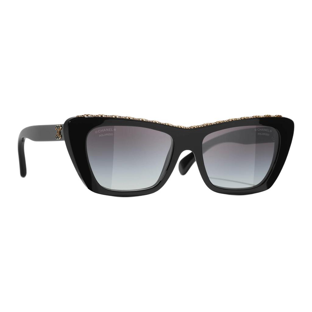 Chanel Decorative Leg Acetate Butterfly Sunglasses Unisex sunglasses Black CH5540A-C622S8