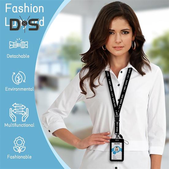Держатель для удостоверения личности с ремешком для учителя, вертикальный брелок для бейджа и брелок для медсестры, учителя, сотрудника службы безопасности