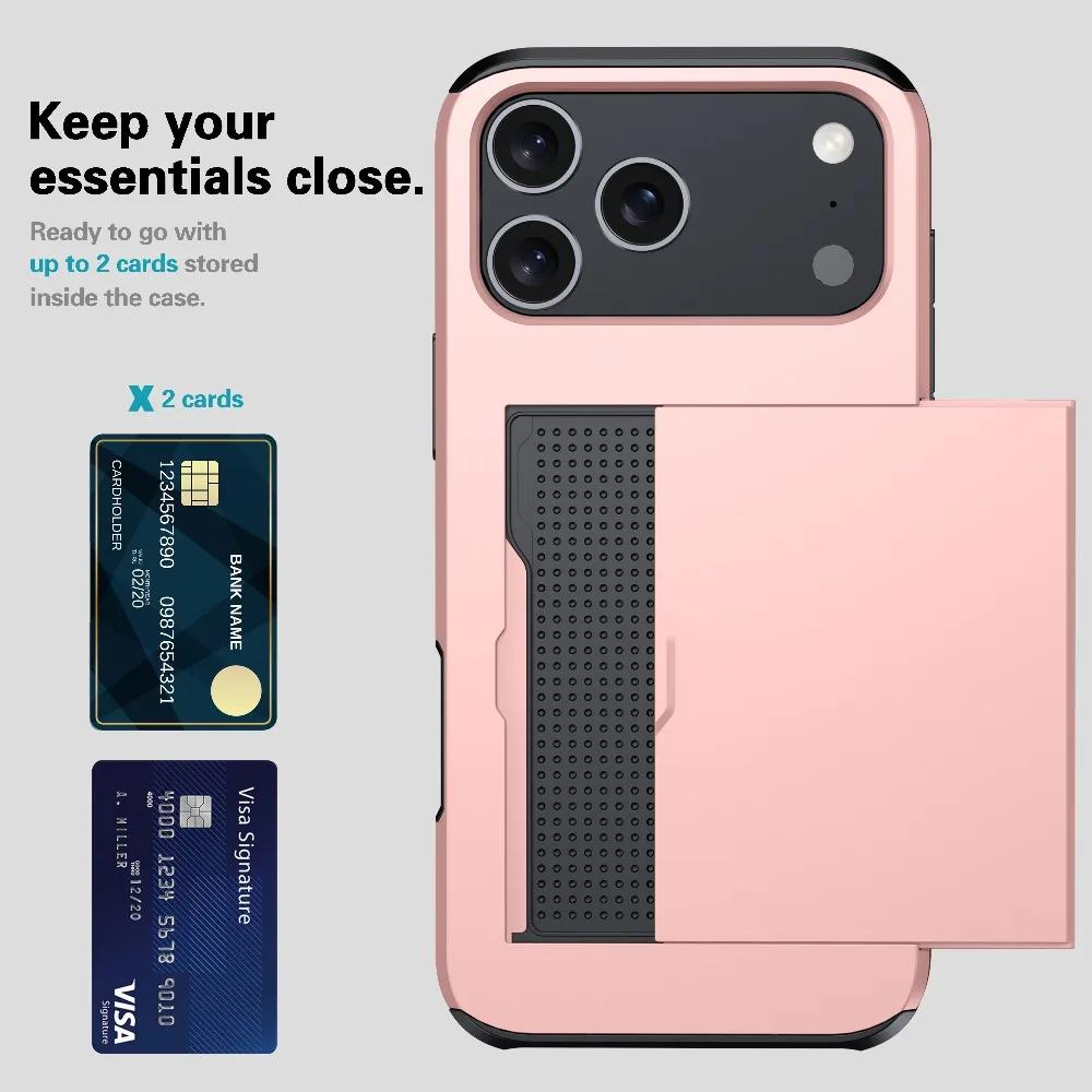 Чехол для IPhone 17 Air 16 15 14 Plus 13 12 11 Pro Max 16e 13Mini 12Mini С кошельком Держателем для карт Ударопрочный Защитный чехол