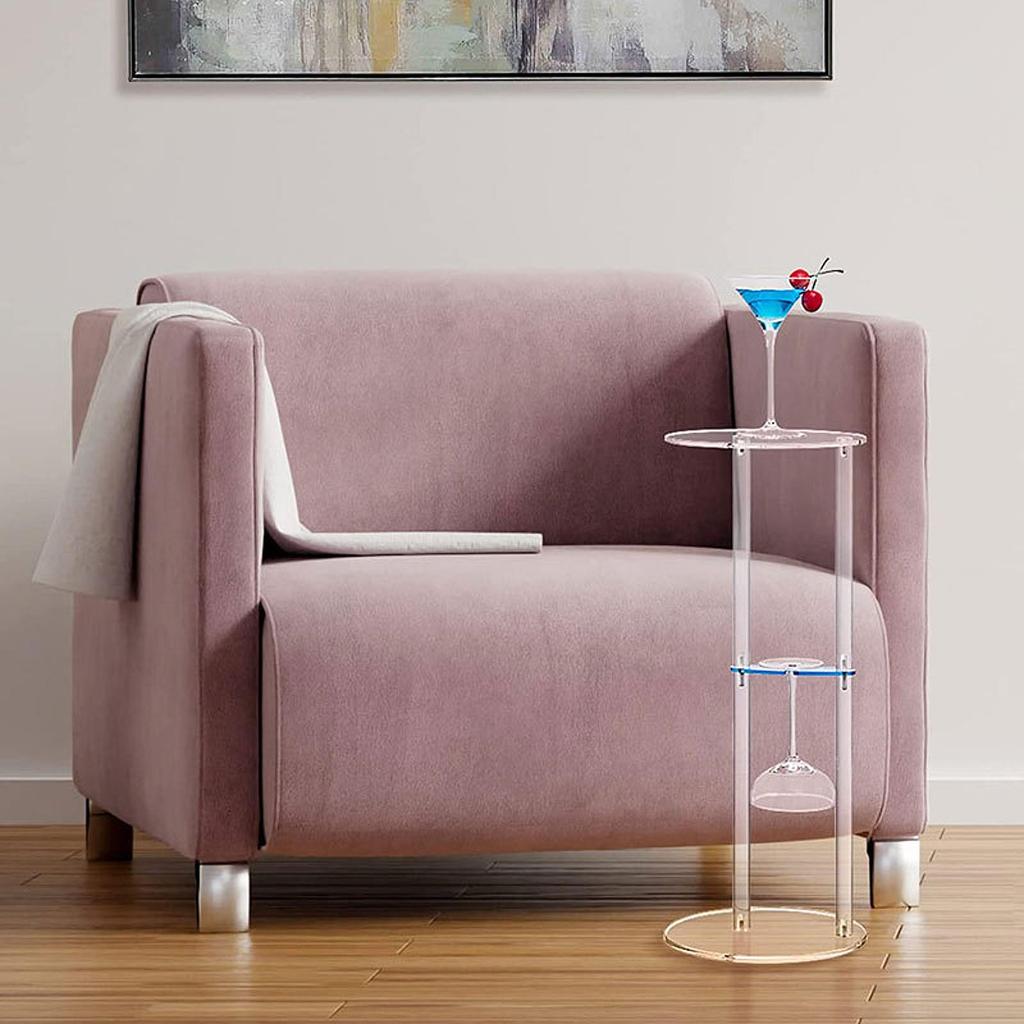 Acrylic Round Side Table for Living Room And Bedroom