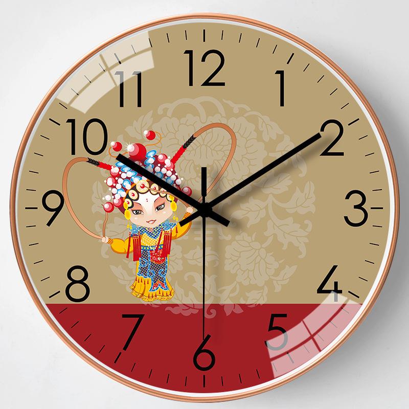 14-дюймовые 35 см настенные часы в новом китайском стиле, для гостиной, дома, бесшумные, настенные часы для спальни, подвесные настольные кварцевые часы