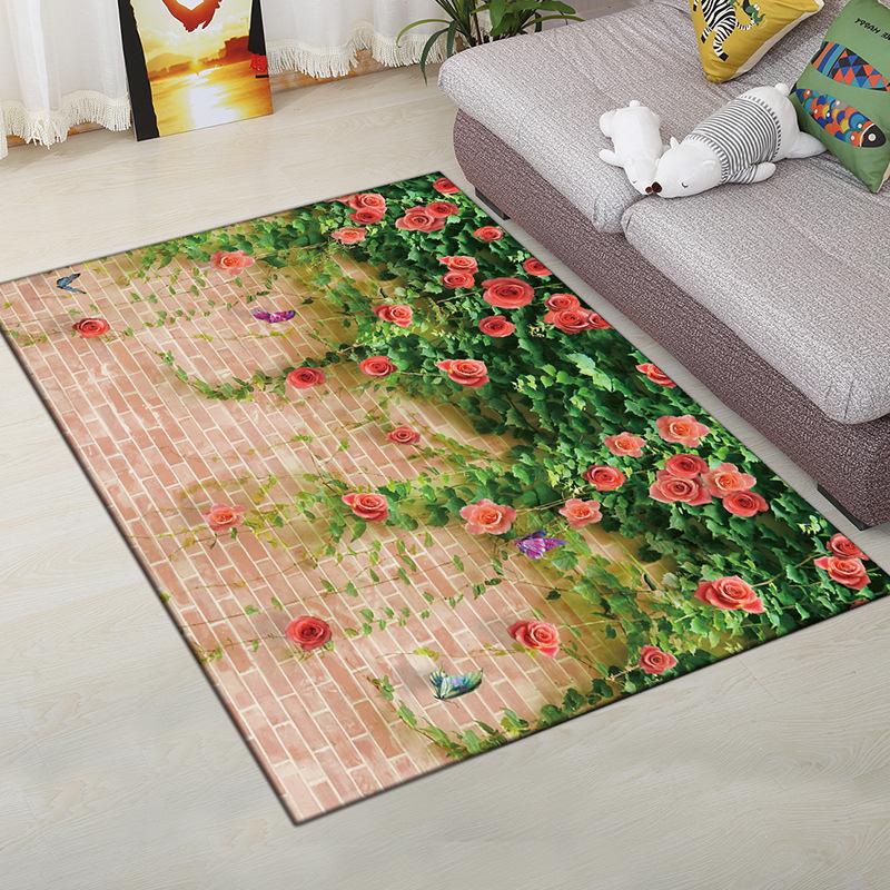 Living Room Carpet Bedroom Bedside Carpet Simple Floor Mat Foot Mat and Machine Washable Entrance Mat