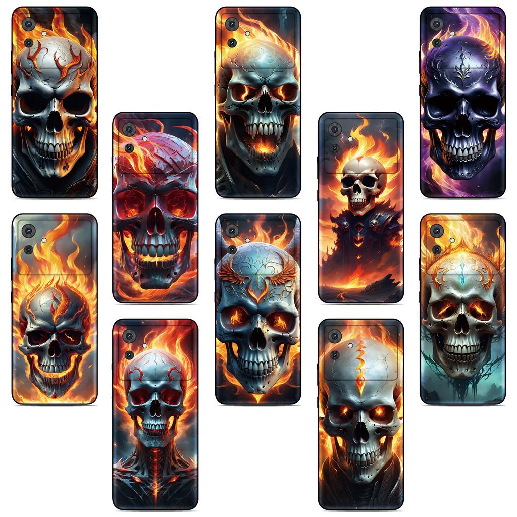 Flame Skull Phone Case For Blackview Wave 9C 8C 6C Shark 9 Color 8 Oscal C80 C70 C60 C30 C20 Pro Flat 2 1C 2C Tiger 13 12 Cover
