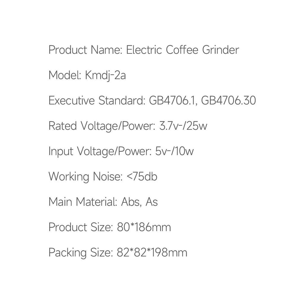 Xiaomi KLT портативная кофемолка электрическая USB перезаряжаемая домашняя уличная профессия регулируемая помол кофе в зернах для кухни