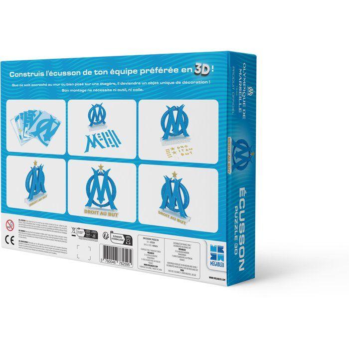 Puzzle 3d - megableu - écusson olympique de marseille - 40 pièces - dès 7 ans