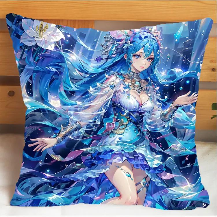 Arena of Valor Honor of Kings Diao Chan Подушка и наволочка Чехол для подушки Двусторонняя печать Плюшевые декоративные подушки 40x40 см