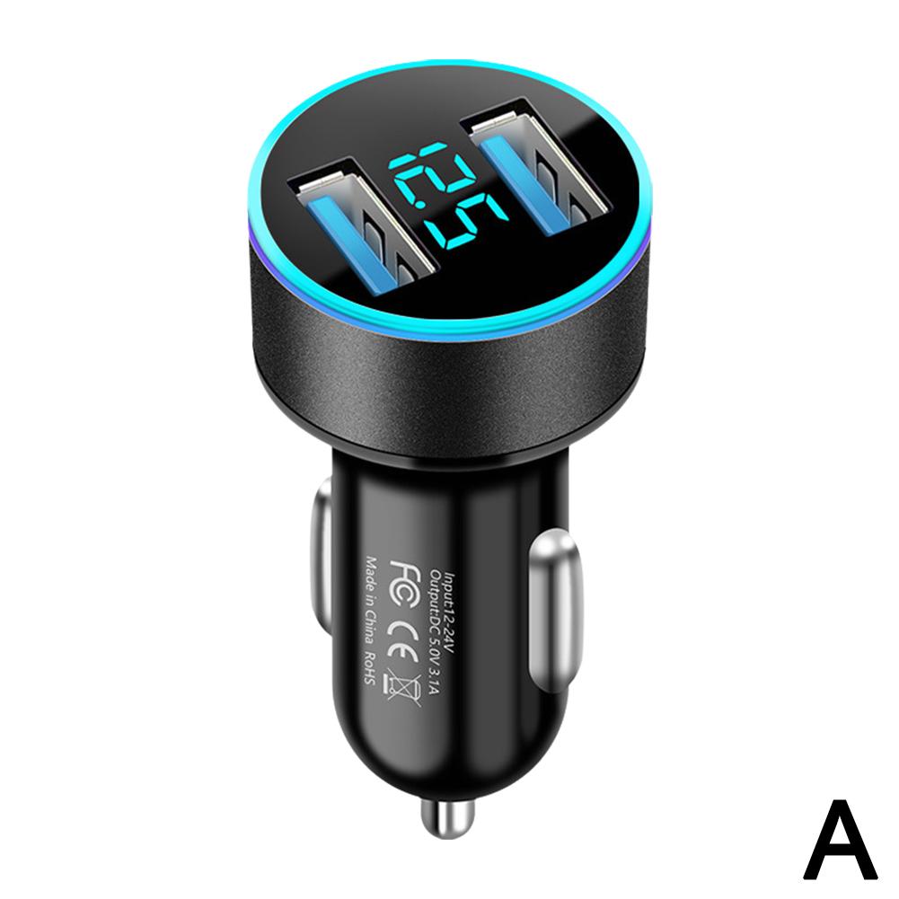 3.1A Dual USB Fast Car Charger Cigarette Lighter Adapter Cameras LED PC Display With For Phones K9G4