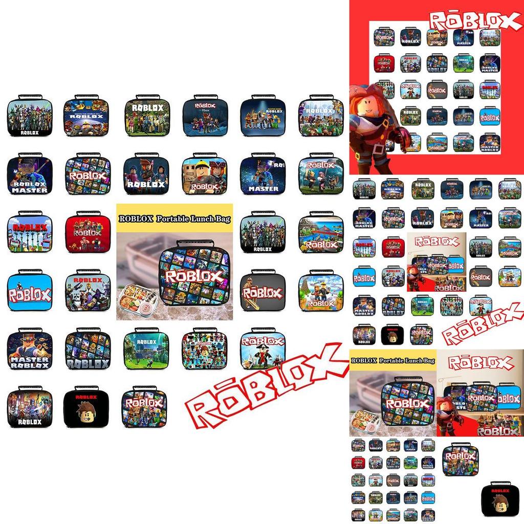 Ручная термосумка для ланча Roblox для студентов, из прочного ПВХ, с вместительным дизайном