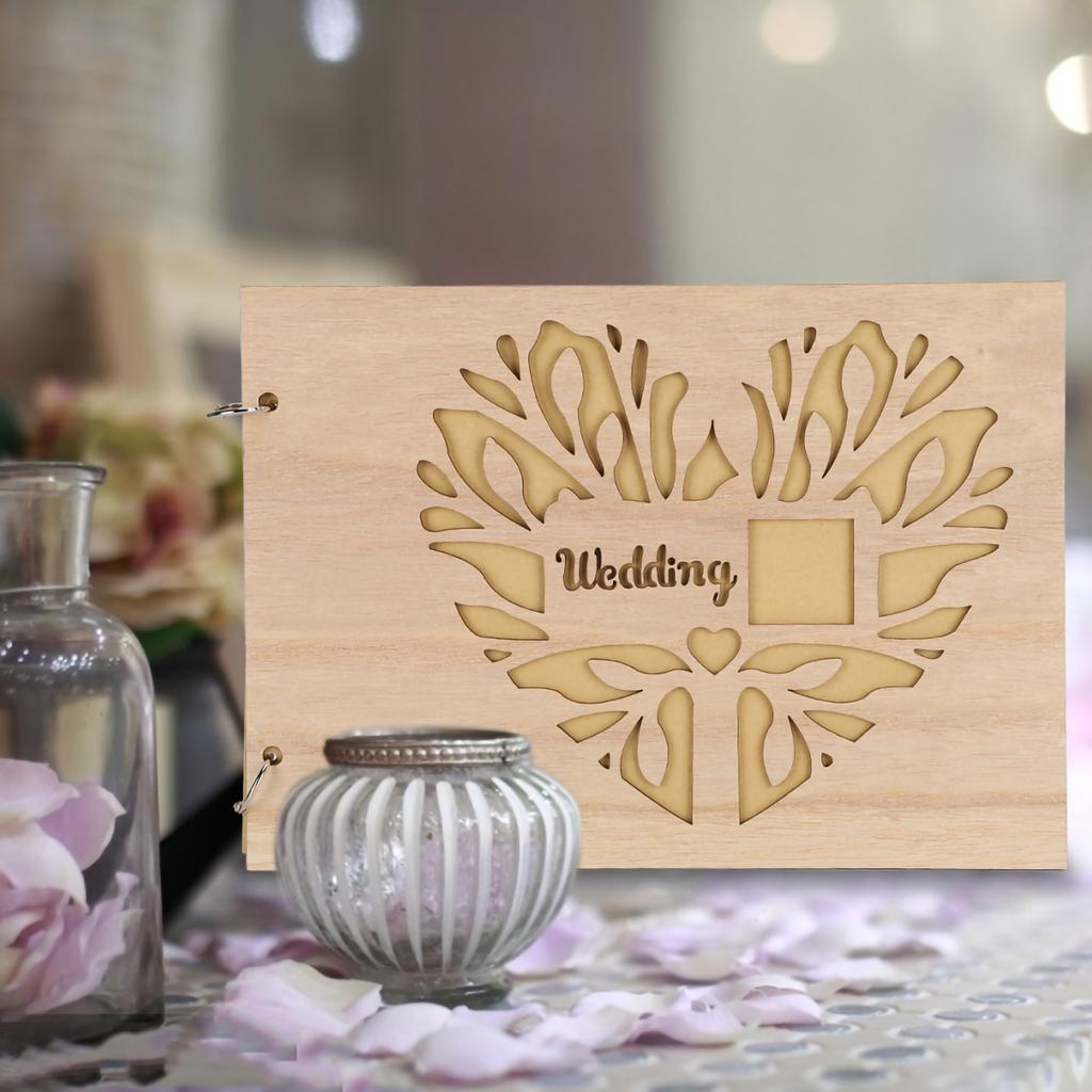 Innovative Wooden Wedding Guest Book Album Craft for Wedding Engagement DecorationType 3