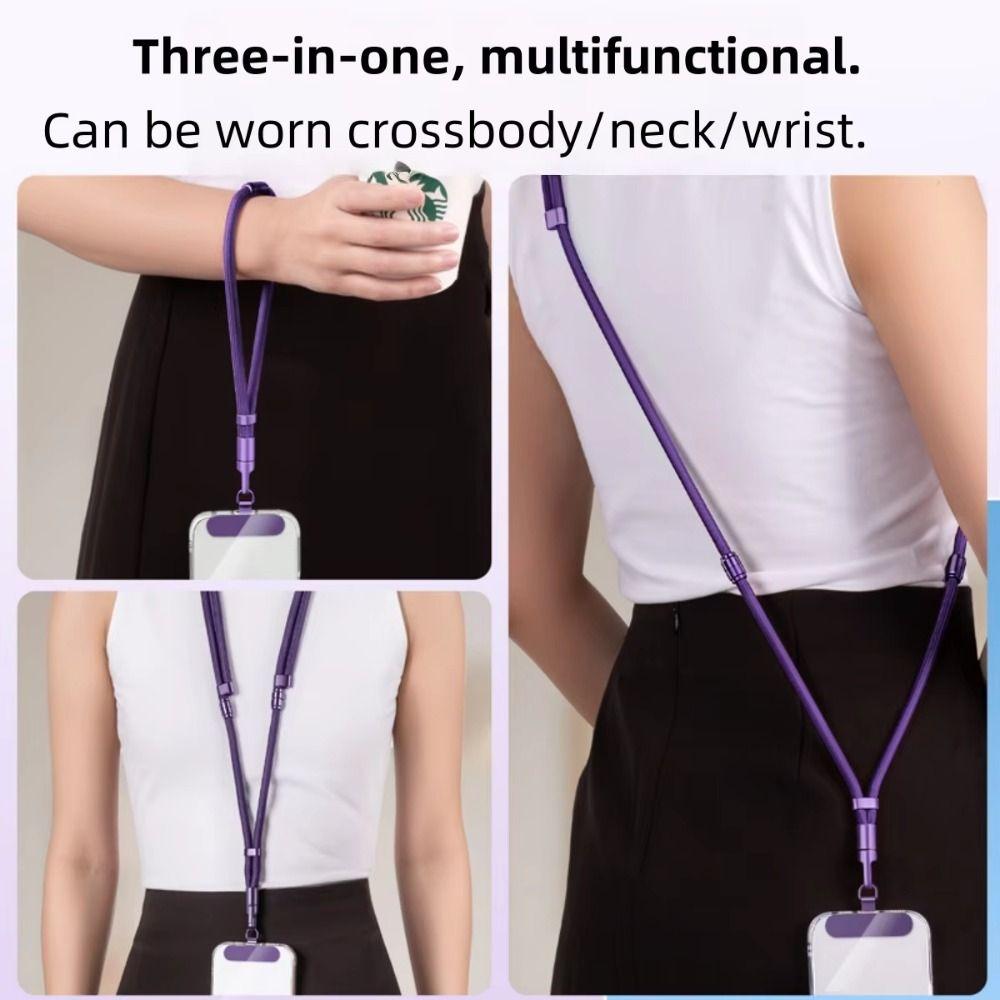 Adjustable Length Mobile Phone Lanyard Switchable 3-in-1 Phone Chain  Men Women
