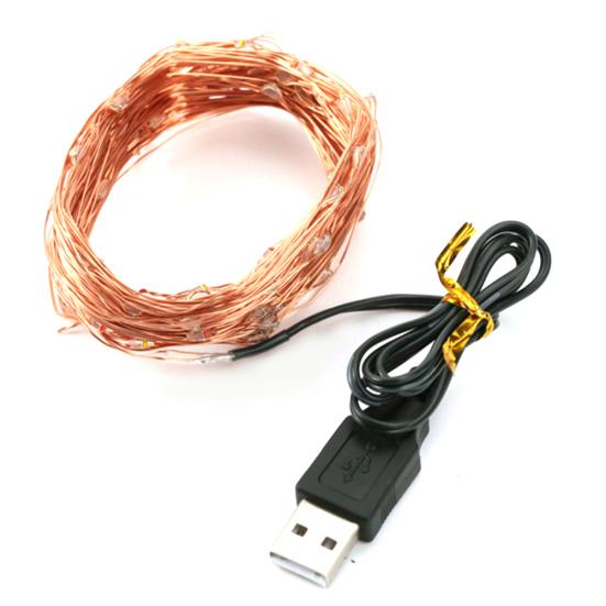 2/5/10 м Водонепроницаемая Медная USB Светодиодная Гирлянда 5 В Струнный Свет Свадебная Вечеринка Декор