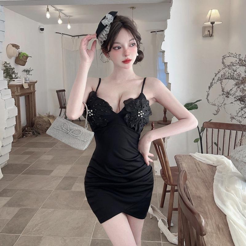 2026 Клубное Горячая Девушка Платье Bodycon с Цветочным Принтом, Глубоким V-образным Вырезом и Тонкими Бретелями