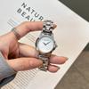 Круглые простые двухстрелочные кварцевые часы без шкалы, темпераментный пригородный стальной ремешок, повседневные и легкие роскошные женские часы