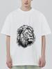 Black T Shirt with Lion Print for Casual Wear