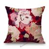 Home Decorative Nordic Metallic Gold Art Lotus Flower Cactus Sunrise Scenery Sofa Throw Pillow Case Cotton Linen Cushion Cover
