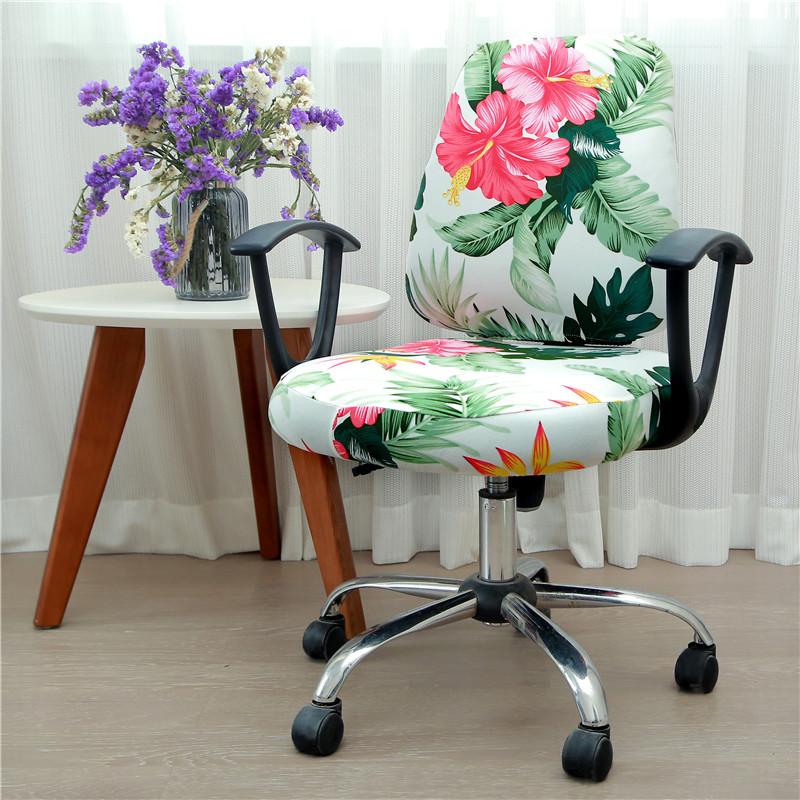 Printed Stretch Split Seat Cover Universal Computer Sectional Chair Covers Home Decor Rotating Lift Office Chair Protectors