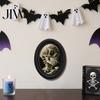Vintage Style Halloween Decoration Ghost Wall Decor, Cute Table Sign, Oval Framed Black Art Picture, Decorative for Mantel Living Room Bedroom