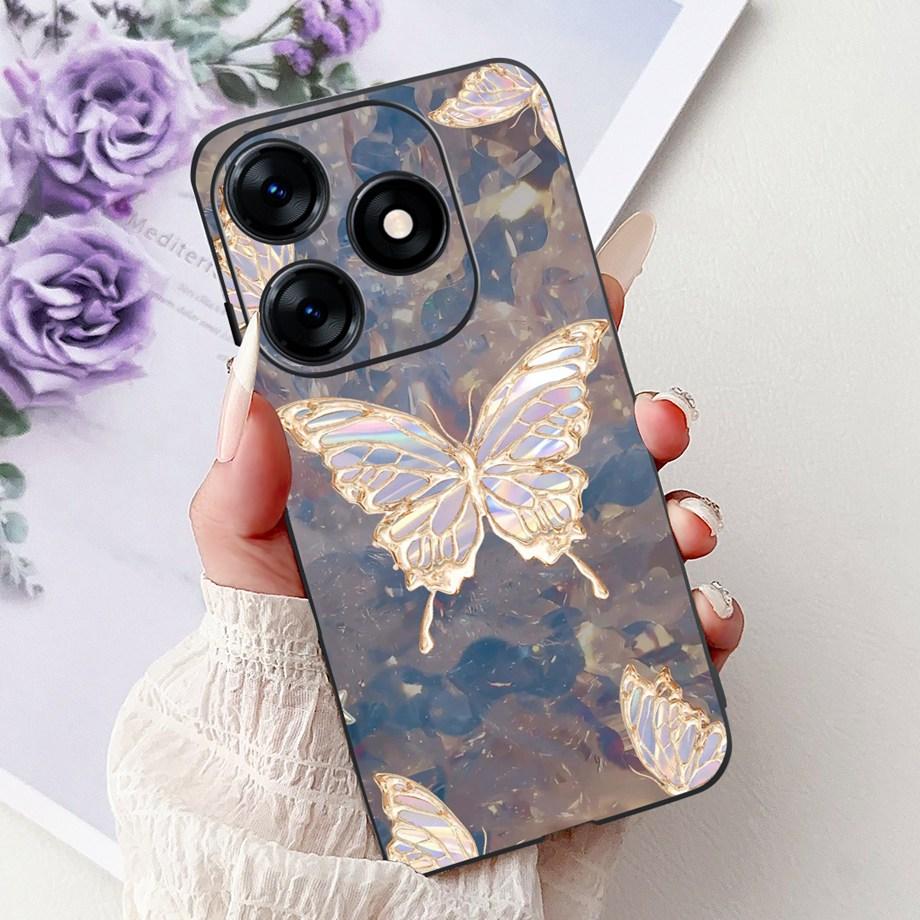 Роскошный Матовый Силиконовый Мягкий Чехол Для Tecno Spark 10c 10 Pro Spark10 4G 5G KI5k KI5q KI7 KI8 Capa Цветок Любящее Сердце Бантик Etui
