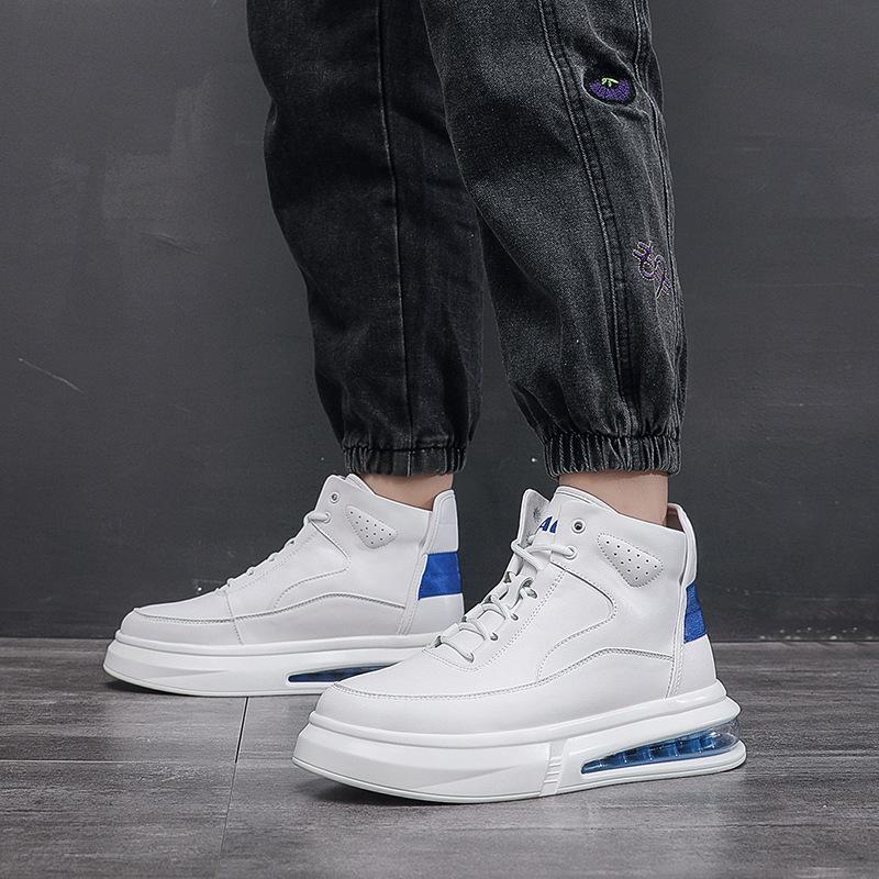 Туфли средней высоты мужские кроссовки повседневные дышащие осенне-зимние новые универсальные маленькие белые туфли модные молодые туфли Вэньчжоу