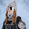Winter Velvet Warm Two-piece Cap Scarf  Set Women Outdoor Riding Coldproof Earmuffs Knitted Wool Cap