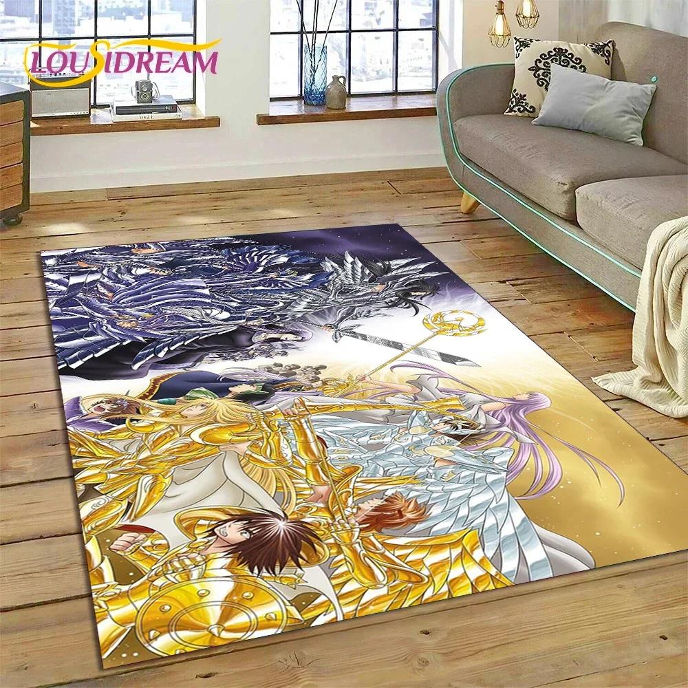 Мультяшный ковер-коврик Saint Seiya 3D Ретро Аниме для Спальни Гостиной Домашнего Дивана, Детская Игра Большой Декор Напольный Коврик