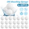 4-32 шт. Губки для фильтра бассейна, шарики для удаления пены, губка для поглощения масла, ванна, СПА, средство для очистки от масла и ила