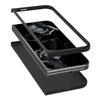 ABEEL For Google Pixel Fold 2 Case Genuine Cow Leather PC Phone Cover Black Edge