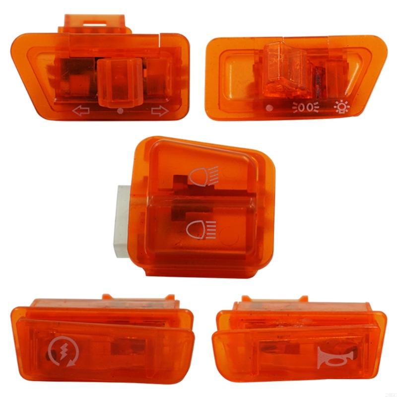 28GC 5 Pieces Motorcycle Switch Button with Headlight Turn and Horn Functions Suitable for Modified Mopeds Scooter