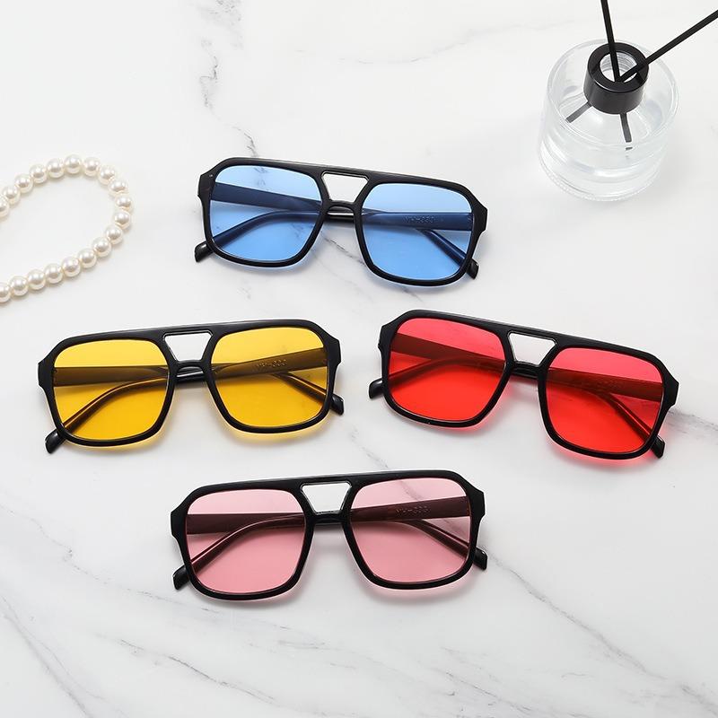 Солнцезащитные очки Candy Color Double Beam, модные солнцезащитные очки в стиле ретро с защитой от ультрафиолета, персонализированные очки