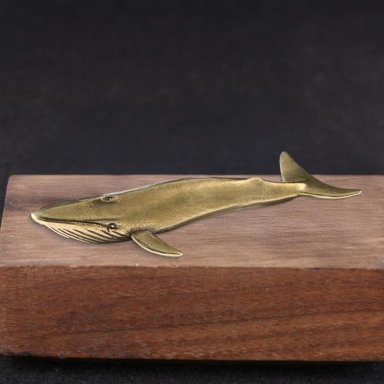 Кит Металлическая Фигурка Океан Декоративная Скульптура Животного Латунь Океанические Существа Украшения Украшения Гостиной