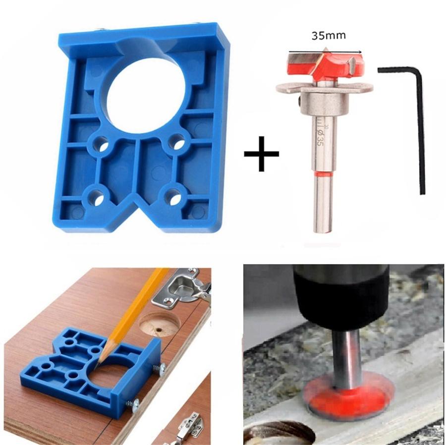 35 мм Мебельная петля для шкафа Сверлильная пила Дерево Сверло для отверстий Локатор Направляющий инструмент Набор