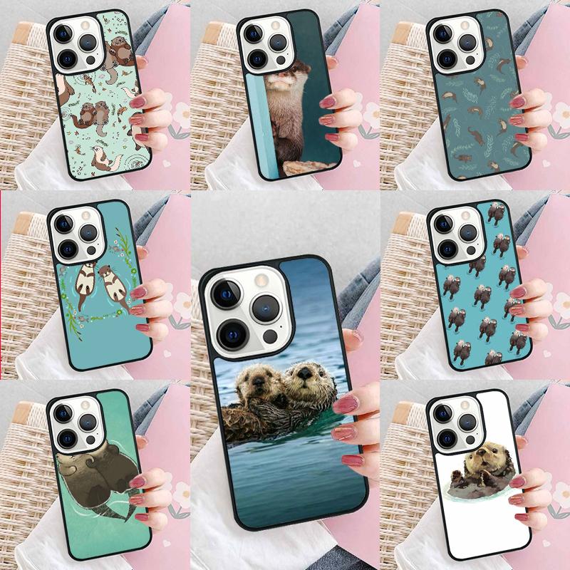 Морская выдра Животное мягкий чехол для телефона для iPhone 17 Air 15 16e 14 13 Pro Max Coque 12 11 Pro Max PLUS