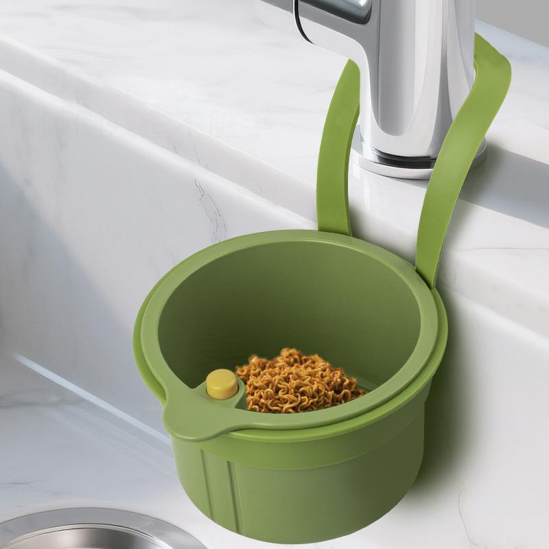 Creative Sink Hanging Plastic Strainer Basket Openable Bottom Cover Detachable Kitchen Garbage Filter Quickly Drain