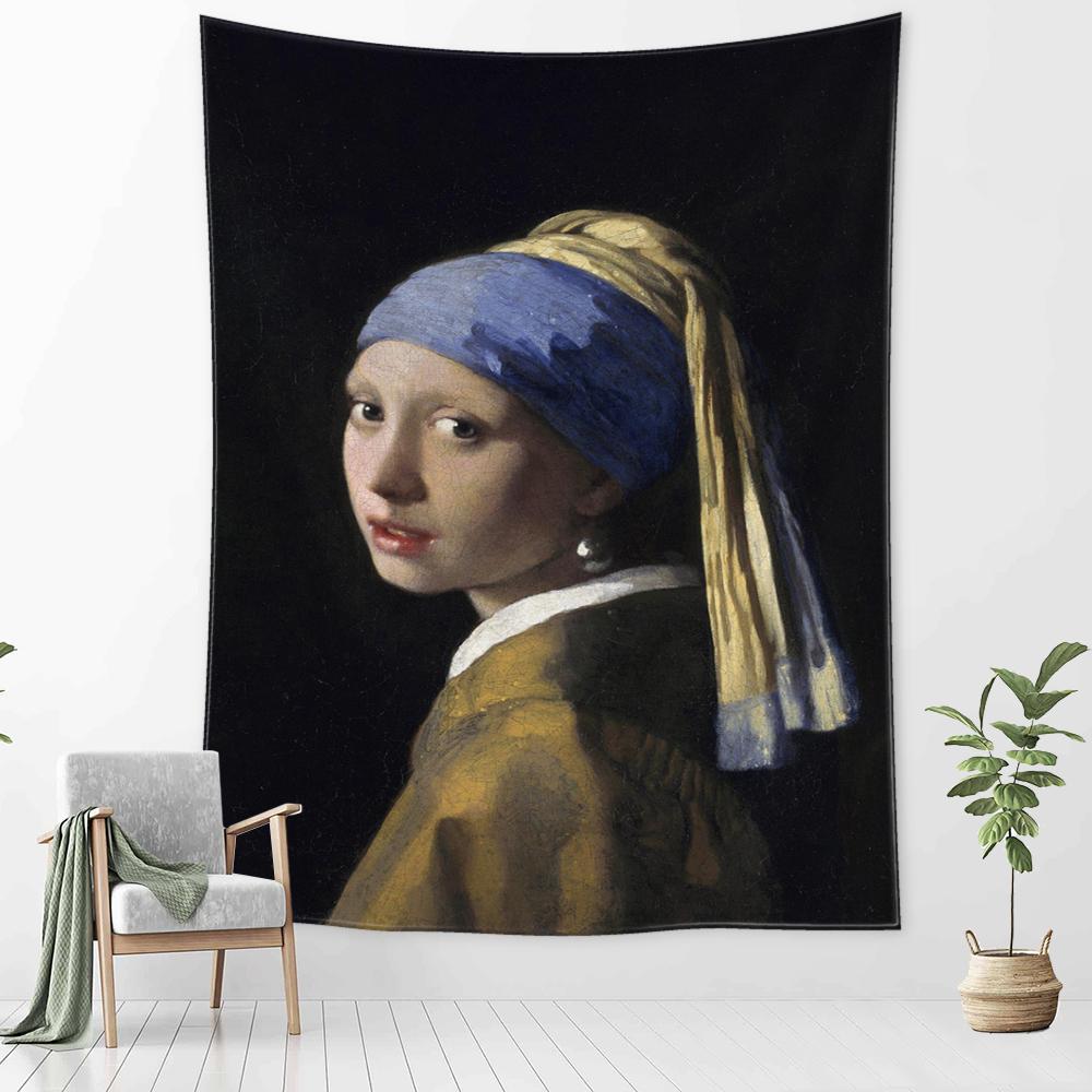 Мона Лиза Граффити Гобелен Настенный Богемный Пляжный Коврик Полиэстер Одеяло Спальня Художник Домашний Декор
