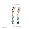 SIMJOO Rose Gold Colorful Zircon Long Ear Stud High Grade Jewelry